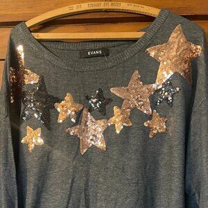 NWT Evans Holiday Sequined Tunic Sweater-Size 3XL